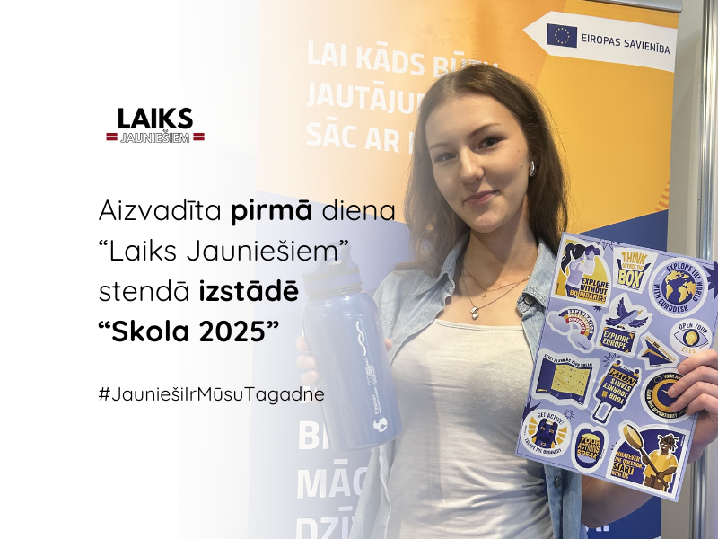 Pasākuma fotogrāfija: Biedrība “Laiks Jauniešiem” pateicoties izstāde “Skola 2025” atbalstam sniedz plašu neformālās izglītības piedāvājumā izklāstu Ķīpsalas starptautisko izstāžu centrā