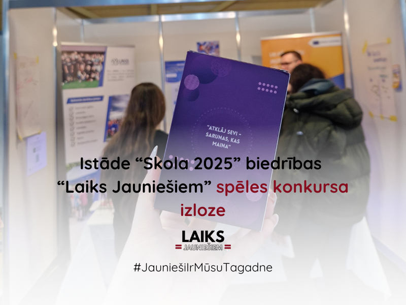 Pasākuma fotogrāfija: Izstāde “Skola 2025” biedrības “Laiks Jauniešiem” spēles konkursa izloze