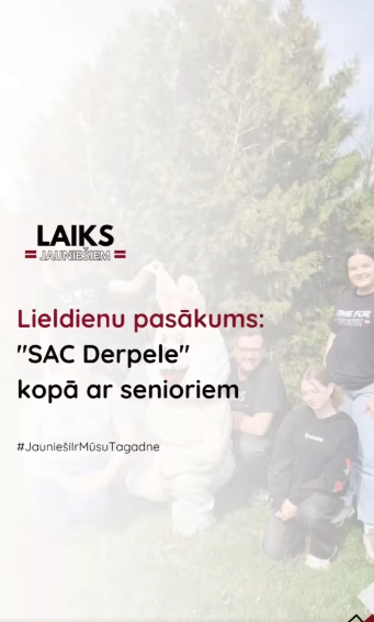 Pasākuma fotogrāfija: Šodien, 18. aprīlī - biedrības „Laiks Jauniešiem“ Solidaritātes projekta „Laiks Starppaudžu dialogam“ komanda kopā ar citiem jauniešiem apmeklēja SAC „Derpele“ seniorus