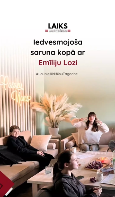 PasÄkuma fotogrÄfija: BiedrÄ«ba āLaiks JaunieÅ”iemā kopÄ ar EmÄ«liju Lozi aicina tieÅ”i Tevi 12.maijÄ plkst. 18.00 uz iedvesmojoÅ”u sarunu, mÅ«su RÄ«gas telpÄs (KlijÄnu iela 7).