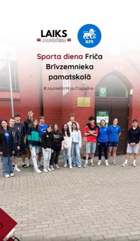 Pasākuma fotogrāfija: Šodien kopā ar Futbola klubs RFS un RFS Women organizējām īpaši aizraujošu, sportisku pasākumu Friča Brīvzemnieka pamatskolā, Rīgā.