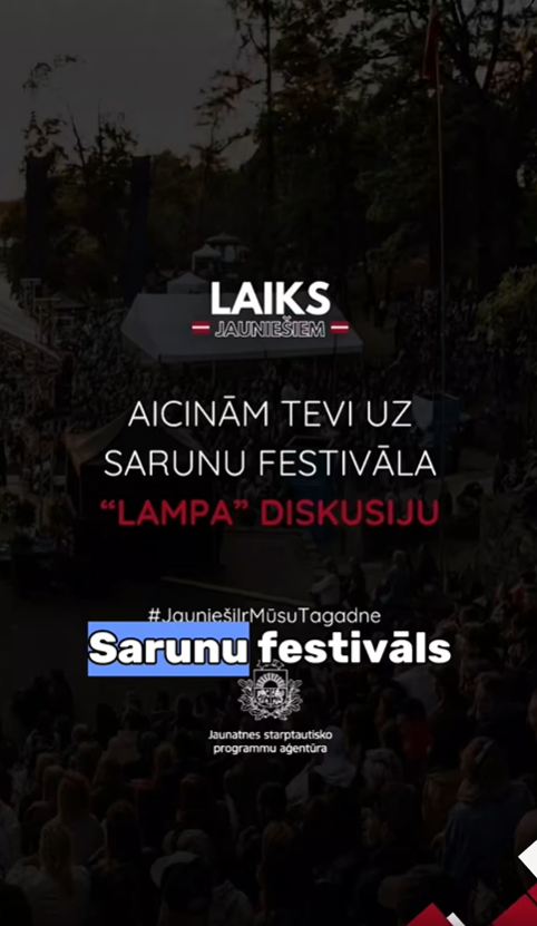 Pasākuma fotogrāfija: “Laiks Jauniešiem” BŪS sarunu festivālā LAMPA 21. jūnijā līdz pat vakaram!