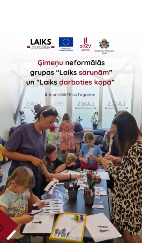 Pasākuma fotogrāfija: Mēs Laiks Jauniešiem esam gandarīti, ka varam turpināt realizēt projektu “Kopā radoši, kopā spēcīgi!” realizēšanu Sabiedrības integrācijas fonda projektu konkursa “Reģionālu pasākumu organizēšana ģimenei draudzīgas vides veidošanai (2025)” ietvaros.