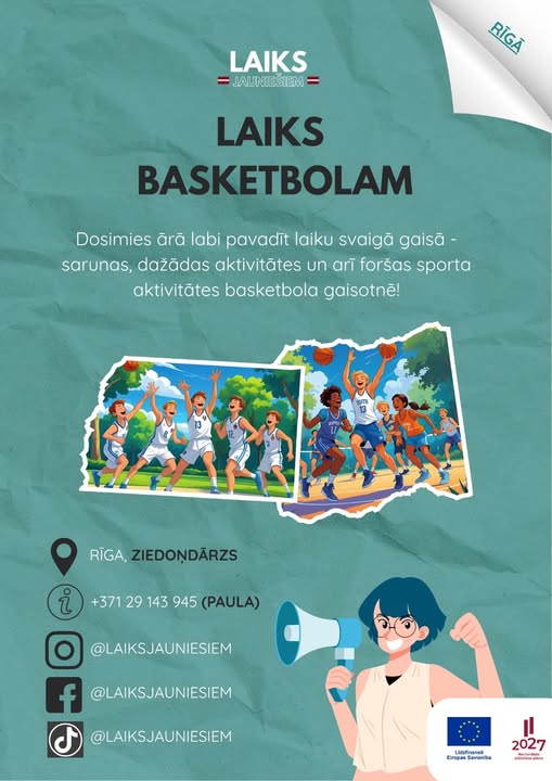 Pasākuma fotogrāfija: Biedrība “Laiks Jauniešiem” aicina uz sportisku aktivitāti Ziedoņdārzā! Jau šodien, 16. Jūnijā no plkst. 18.00 - 19.30 tiekamies uz aktivitātēm basketbola noskaņās.