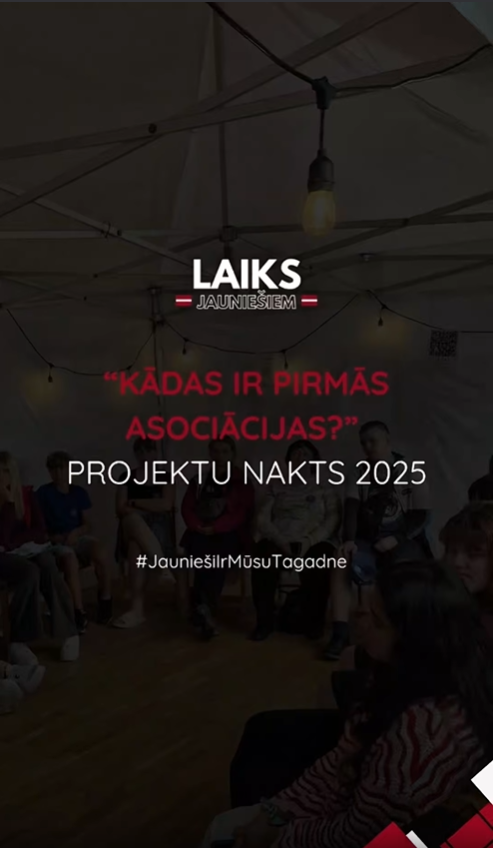 Pasākuma fotogrāfija: Uzdevām īsu, bet tai pat laikā “dziļu” jautājumu festivāla “Projektu nakts 2025” organizatoriem un dalībniekiem!