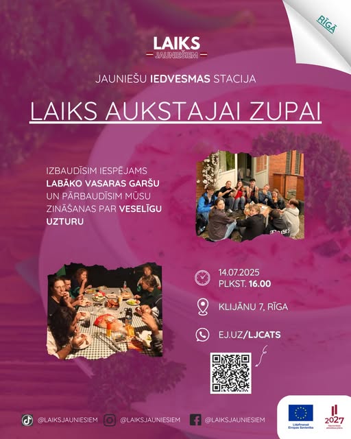 Pasākuma fotogrāfija: Biedrības “Laiks Jauniešiem” Rīgas nodaļa aicina tieši tevi uz pasākumu “Laiks aukstajai zupai” 14.jūlijā plkst. 16.00, Rīgā, Klijānu iela 7.