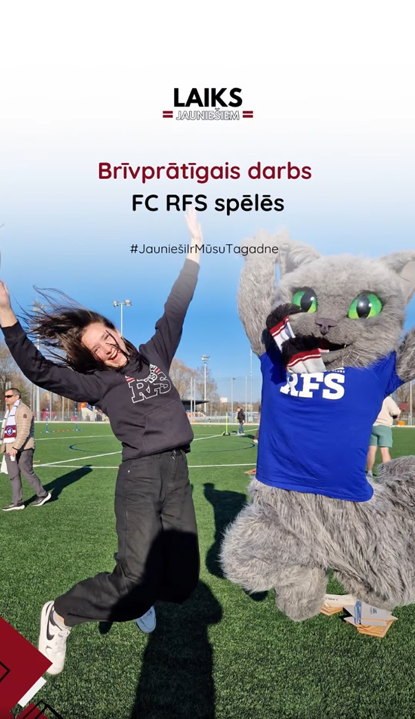 Pasākuma fotogrāfija: Brīvprātīgais darbs ir foršs! Kļūsti par daļu no mūsu komandas un piedalies Futbola klubs RFS mājas spēļu organizēšanā.