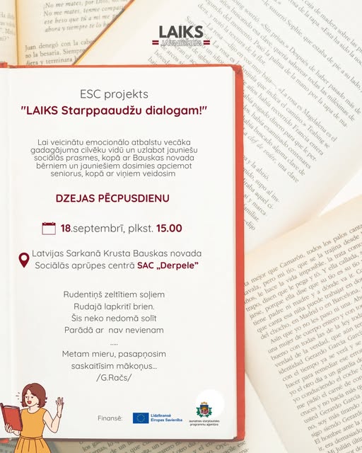 Pasākuma fotogrāfija: ESC projekta “Laiks Starppaaudžu dialogam!” ietvaros organizējam Dzejas pēcpusdienu!
