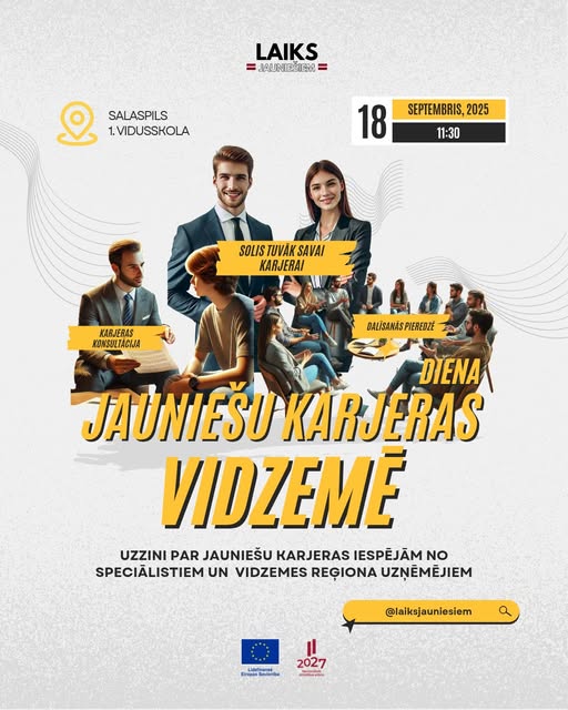 PasÄkuma fotogrÄfija: Pirmais no pieciem karjeras dienas forumiem jau 18. septembrÄ«, plkst. 11.30, Salaspils vidusskolÄ!
