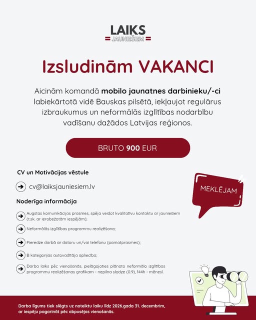 Pasākuma fotogrāfija: VAKANCE AR DARBA VIETU BAUSKAS PILSĒTĀ: