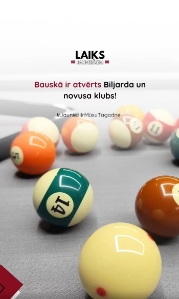 PasÄkuma fotogrÄfija: BauskÄ ir atvÄrts Biljarda un novusa klubs!