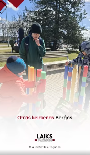 On Easter Monday, the association ‘Laiks Jauniešiem’, at the invitation of staff at the ‘Berģi’ Cultural Centre in Ropaži Municipality, organised large-scale games for young and old alike,